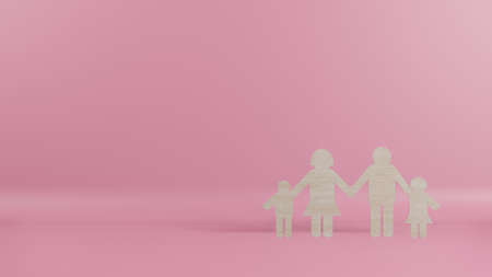 A family wood cut for background  3d renderingの写真素材