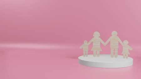 A family wood cut for background  3d rendering