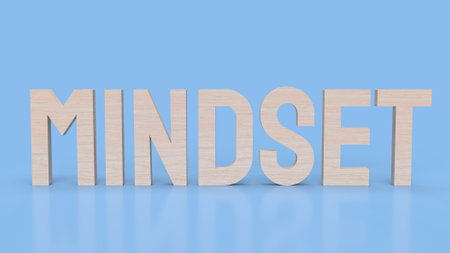 mindset white word for mental inclinationÂ or disposition concept 3d rendering
