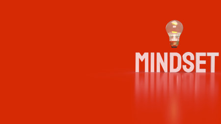 mindset white word for mental inclinationÂ or disposition concept 3d rendering