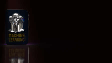 robot head for sci and technology or machine learning content 3d renderingの写真素材