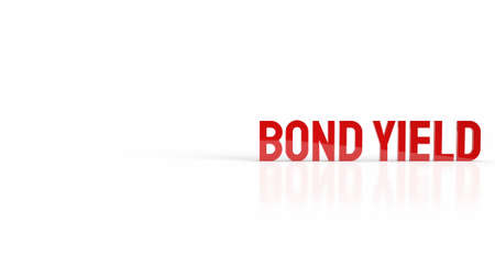 bond yield red word on white background for business content 3d renderingの写真素材