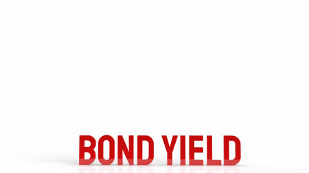 bond yield red word on white background for business content 3d renderingの写真素材
