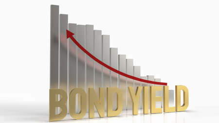 bond yield gold word and chart arrow up  for business content 3d renderingの写真素材