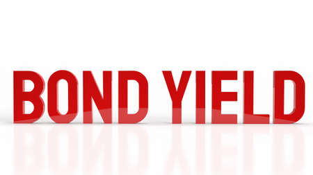 bond yield red word on white background for business content 3d renderingの写真素材