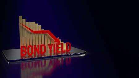 bond yield red word and chart arrow down background for business content 3d renderingの写真素材