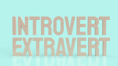 introvert  and extravert text for background 3d rendering.