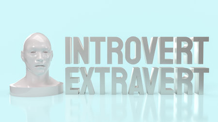 introvert  and extravert text for background 3d rendering.