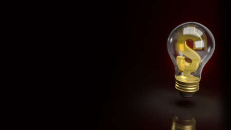 light bulb and money symbol for business content 3d renderingの写真素材