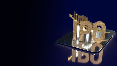 ipo or Initial Public Offering for business concept 3d rendering