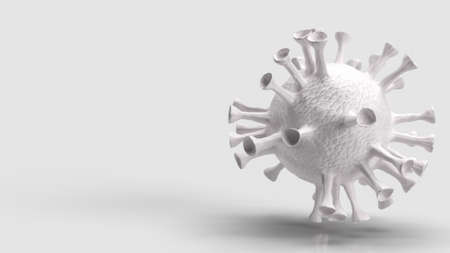 white virus on white background for medical or sci concept 3d renderingの写真素材