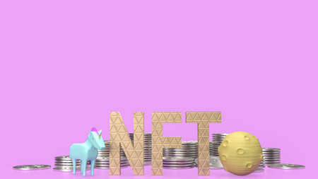 nft or Non Fungible Token for art and technology concept 3d renderingの写真素材