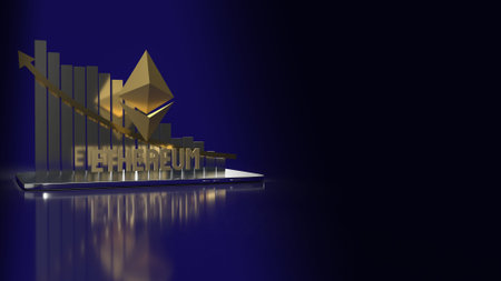 gold ethereum  cryptocurrency for business concept 3d rendering