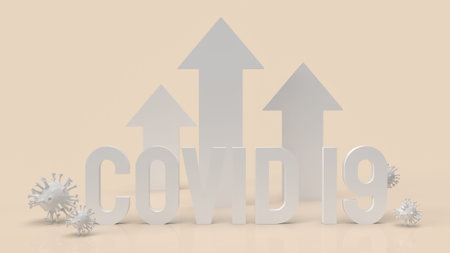 white word covid 19 and virus for outbreaks or medical concept 3d rendering.