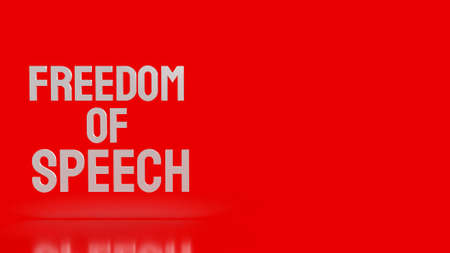 word freedom of speech, speech on red background 3d rendering.の写真素材
