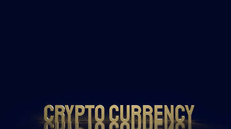 gold text  crypto currency for business content 3d rendering.の写真素材