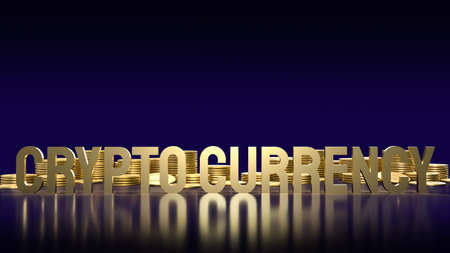gold text  crypto currency for business content 3d rendering.の写真素材
