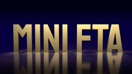 The mini fta or mini free trade agreement gold text for business content 3d renderingの写真素材