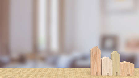 The home wood toy in living room  for property  or building concept 3d renderingの写真素材