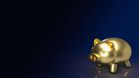 The gold piggy bank  for Real estate or savings  concept  3d renderingの写真素材