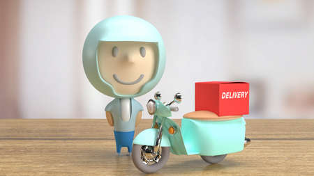 rider delivery for business concept 3d renderingの写真素材