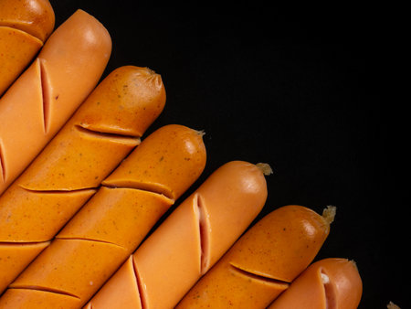 The  sausage closeup image for food or health conceptの写真素材