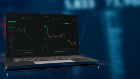 The notebook and chart for business concept  3d rendering