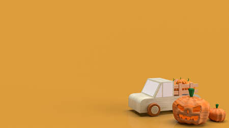 The  pumpkin lantern  for halloween  concept 3d renderingの写真素材