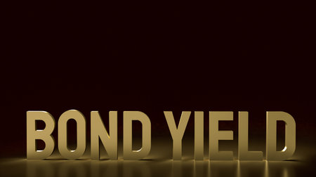 gold bond yield text  for business concept 3d rendering