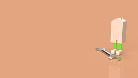 The home and wrench for property or building concept 3d renderingの写真素材