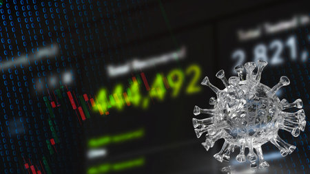 The  coronavirus. And business chart for medical  sci or marketing concept 3d rendering.の写真素材