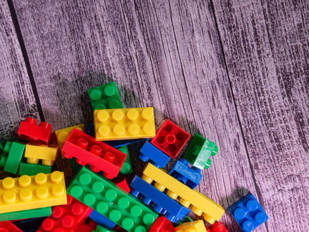 The box plastic puzzle multicolour  for kid or education conceptの写真素材