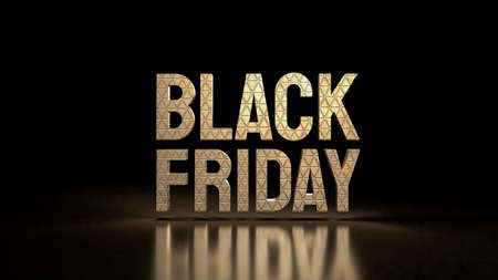 The Black Friday gold text for offer or promotion shopping concept  3d renderingの写真素材