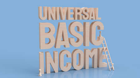 Ubi or  Universal Basic Income is a government program in which every adult citizen receives a set amount of money regularly 3d renderingの写真素材