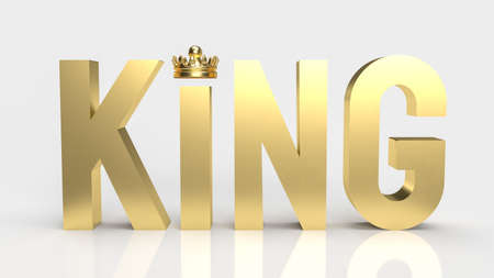 The gold king word on white background for business concept 3d renderingの写真素材