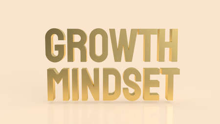 gold growth mindset word on cream color background 3d renderingの写真素材