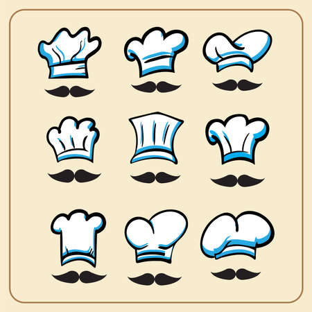 The chef hat vector bundle for food or cooking conceptのイラスト素材