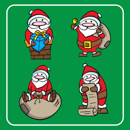 Santa claus bundle set for Christmas  or holiday conceptのイラスト素材