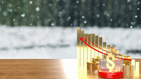 gold dollar in christmas crystal ball  and gift box for business or holiday concept 3d rendering