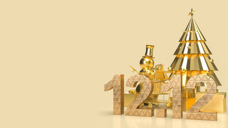 number 12.12  and snowman on gold background  for sale promotion concept 3d rendering