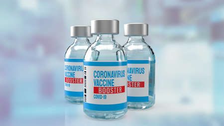 vaccine booster in lab  for medical  or sci concept 3d renderingの写真素材