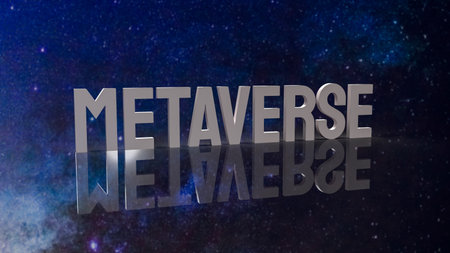metaverse  on space for technology or business concept 3d renderingの写真素材