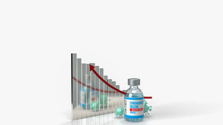 vaccine booster and chart for medical  or sci concept 3d rendering
