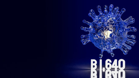 virus b1.640 for medical or sci concept 3d rendering