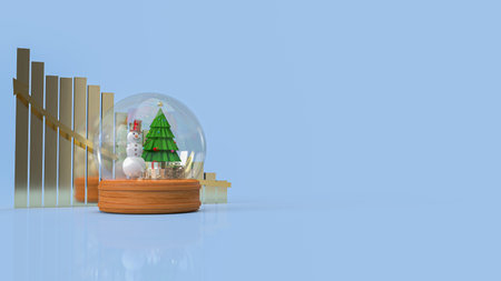 glass ball winter seasonal Christmas decoration and business chart for holiday  or celebration ...