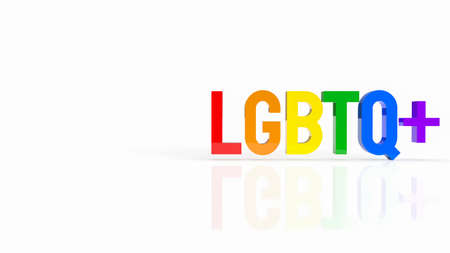 lgbtq+  text multi color on white background   for transgender concept 3d renderingの写真素材