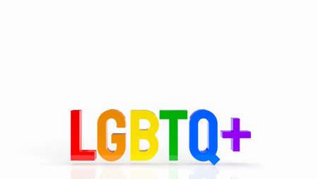 lgbtq+  text multi color on white background   for transgender concept 3d renderingの写真素材