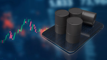 oil tank on tablet for business concept 3d rendering