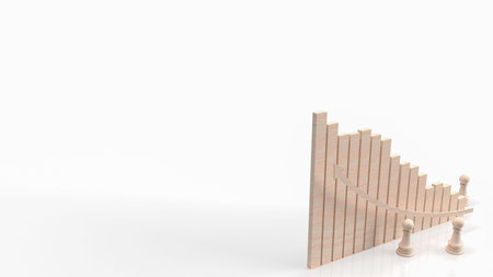 chess and chart for business concept 3d rendering