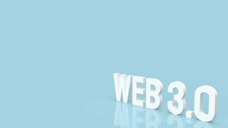 Web 3.0 white text on  blue background  for technology concept 3d renderingの写真素材